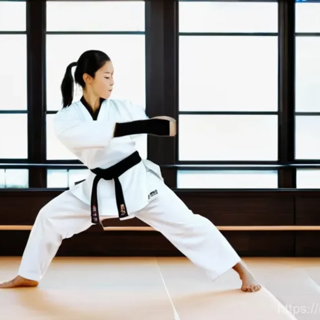 태권도와 명상 결합 훈련 - **Prompt: Mind-Body Harmony in Dynamic Motion**
"A young adult, either male or female, performin...