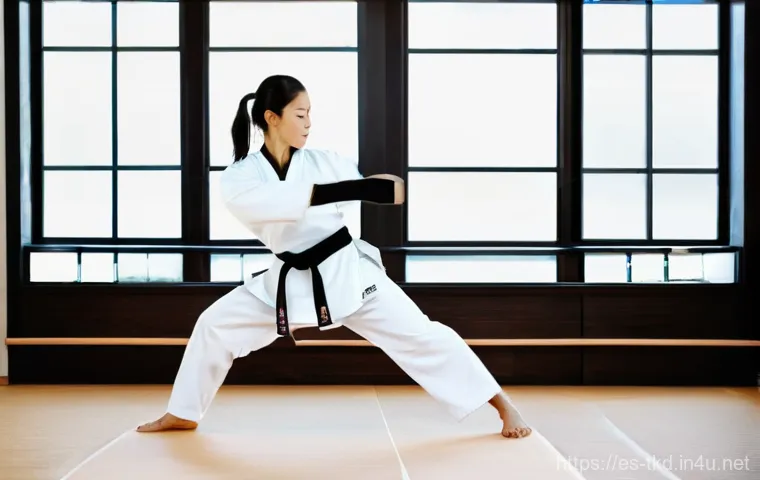 태권도와 명상 결합 훈련 - **Prompt: Mind-Body Harmony in Dynamic Motion**
"A young adult, either male or female, performin...