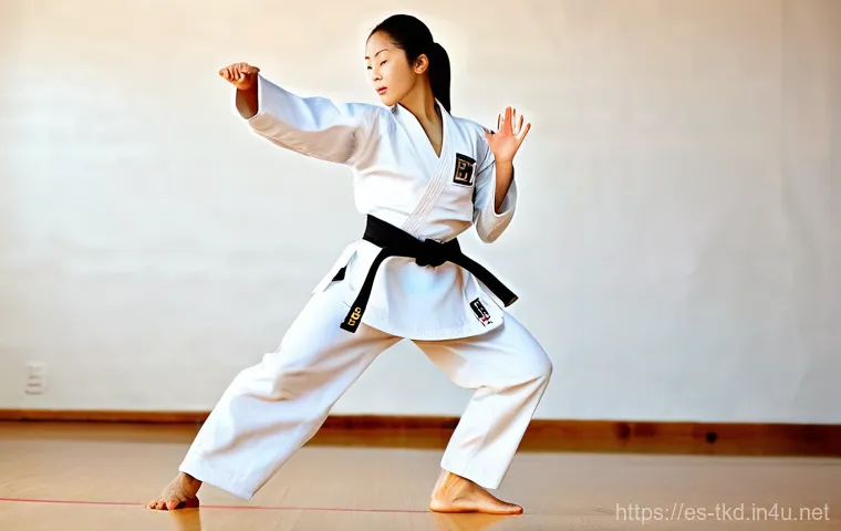태권도 체력 테스트 방법 - **Prompt 1: Explosive Taekwondo Agility Drill**
    "A young, determined female Taekwondo athlete, a...