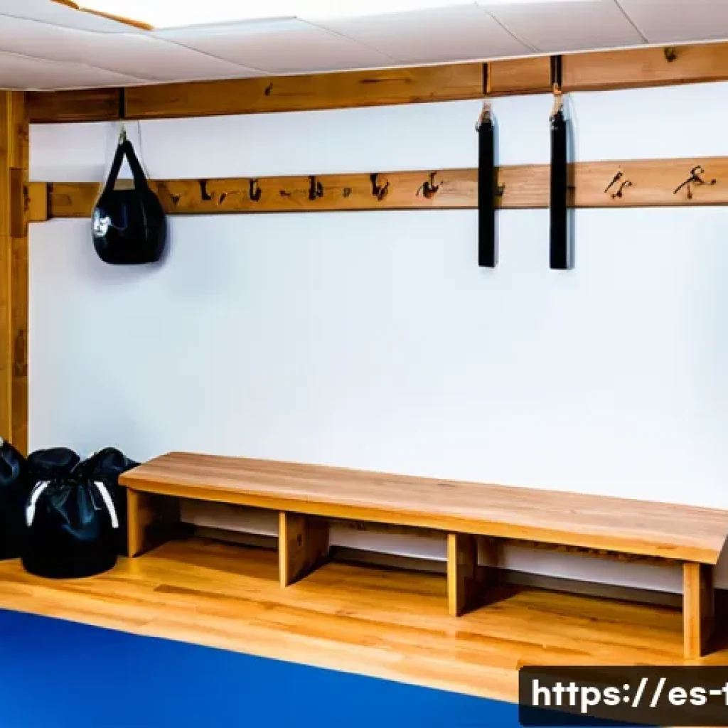 태권도 훈련 도구 DIY 방법 - A cozy home martial arts training room designed for Taekwondo practice, featuring a handmade heavy p...